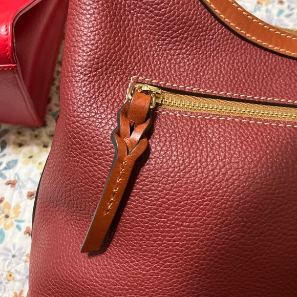 Dooney & Bourke Red and Brown Leather Hobo - Picture 5 of 15